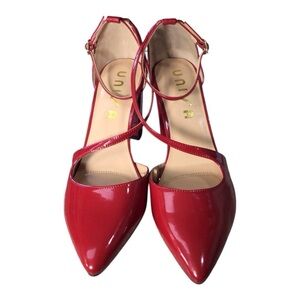 Unisa Red Pointed Toe Block Heel Ankle StrapWomen's Heels size 10 NWOT